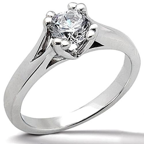  Sparkling Unique Lady’s Solitaire White Gold Diamond Ring 