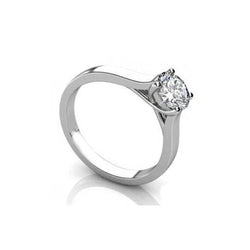 1 Carat Solitaire Diamond Engagement Ring 14K White Gold