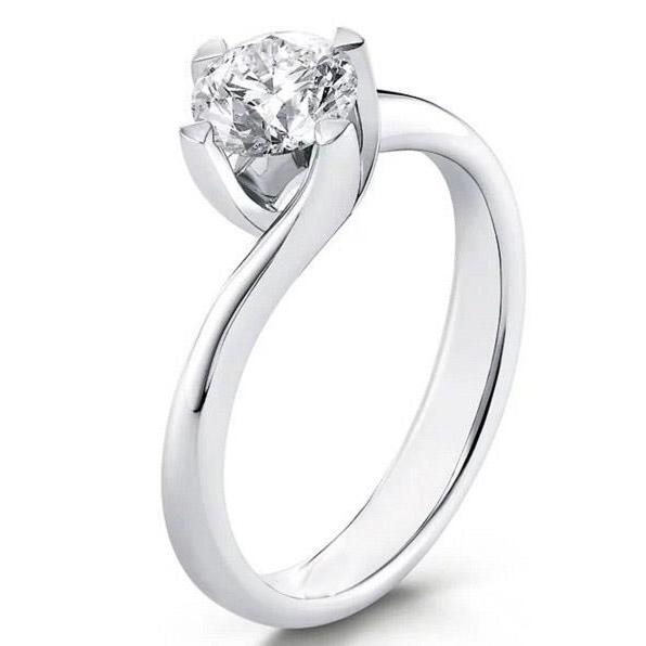 1.01 Ct Prong Set Solitaire Diamond Wedding Ring 14K White Gold Solitaire Ring