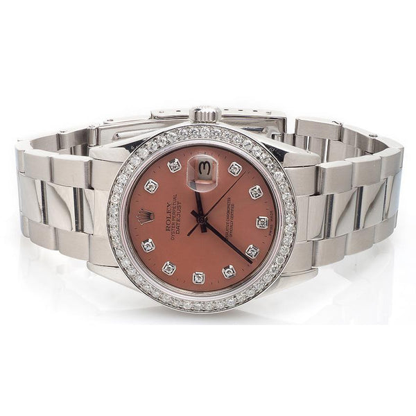 Rolex Rolex Datejust Ss Oyster Bracelet Diamond Bezel Dial Watch