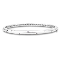 1.50 Carat Round Cut Natural Earth Mined Diamond Bangle Women White Gold 14K