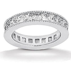 4.40 Carats Princess Natural Earth Mined Diamond Eternity Wedding Band