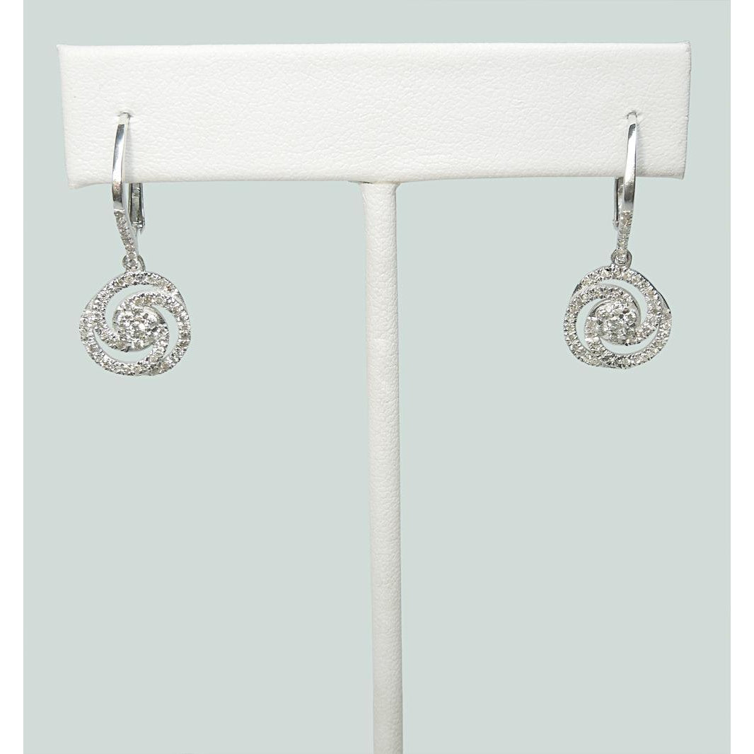 Dangle Earrings 3 Ct Round Diamond Circle Drop Dangle Earring 14K White Gold