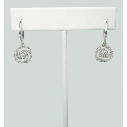Dangle Earrings 3 Ct Round Diamond Circle Drop Dangle Earring 14K White Gold