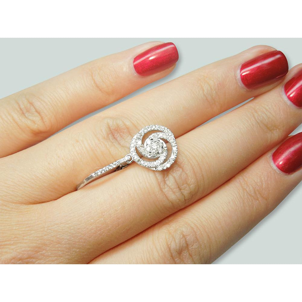 3 Ct Round Diamond Circle Drop Dangle Earring 14K White Gold Dangle Earrings