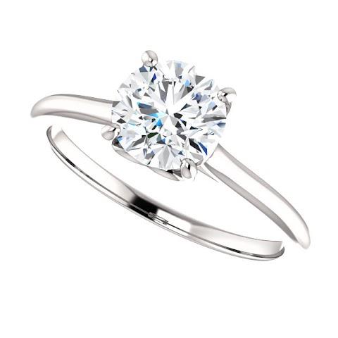 Sparkling Unique Lady’s Solitaire White Gold Diamond Ring 