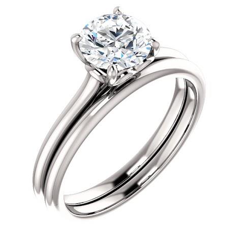 Sparkling Unique Lady’s Solitaire White Gold Diamond Ring 