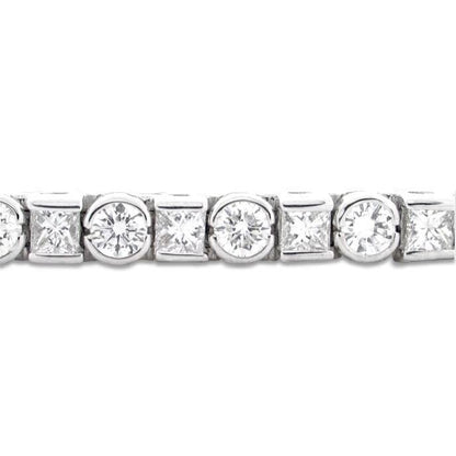 Tennis Bracelet 7.5 Ct Princess And Round Diamond Tennis Bracelet White Gold Jewelry