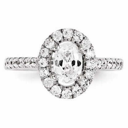 1.8 Ct Diamond Engagement Ring All Sizes 14K White Halo Ring