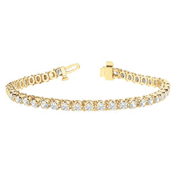 Real  10 Carats Women Diamond Tennis Bracelet Yellow Gold 14K