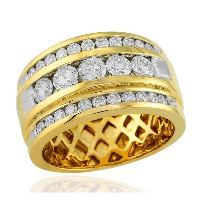 10K Yellow Gold 2 Ct Men's Lab Grown Diamond Ring Jewelry New