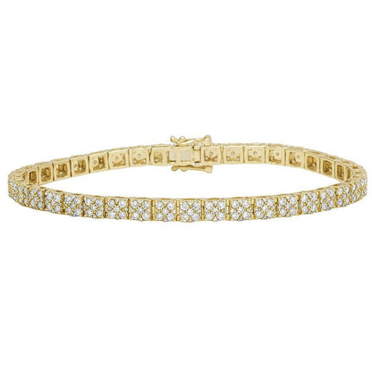 10K Yellow Gold 5.75 Carats Lab Grown Diamonds Tennis Bracelet New