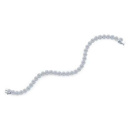 10 Carats Round Cut Small Lab Grown Diamond Bracelet New White Gold 10K