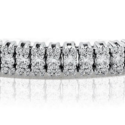 10 Carats Round Lab Grown Diamond Tennis Bracelet Gold White