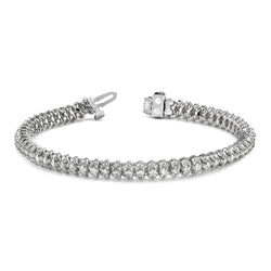 10 Carats Round Lab Grown Diamonds Scoop Link Bracelet White Gold
