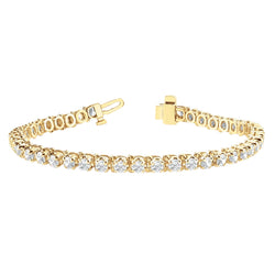 10 Carats Women Lab Grown Diamond Tennis Bracelet Yellow Gold 10K