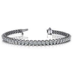 Sparkling 6.50 Carats Lab Grown Diamonds Tennis Bracelet New WG 10K