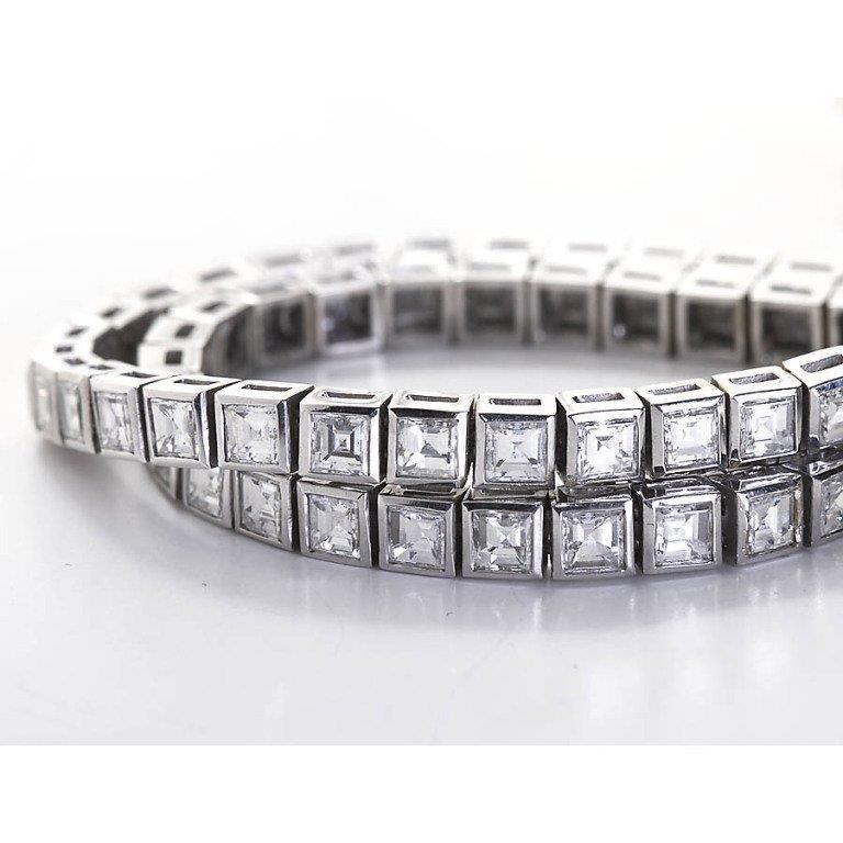 10K White Gold Jewelry Princess Cut 12 Ct Diamond Tennis Bracelet Tennis Bracelet