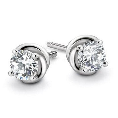 1 Ct Prong Set Round Solitaire Diamond 14K White Gold Women Stud Earring Stud Earrings