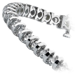 11 Ct Round Brilliant Lab Grown Diamond Tennis Bracelet Gold Lady Jewelry