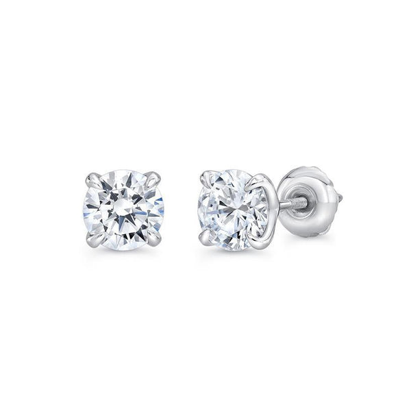 Lady’s Brilliant Engagement White Gold Diamond Stud Earrings