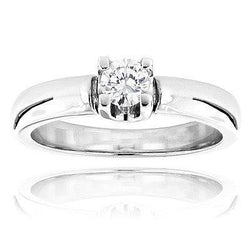 1 Carat Solitaire Round Cut Diamond Engagement Ring