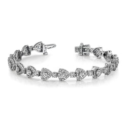 11.10 Carats Brilliant Cut Natural Diamond Triangular Link Bracelet White Gold