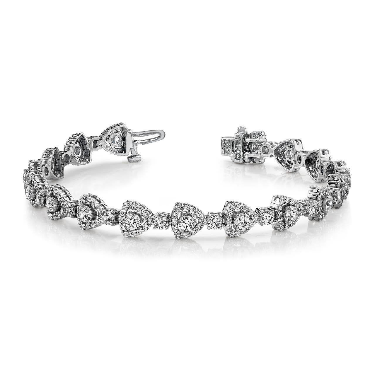 11.10 Carats Brilliant Cut Lab Grown Diamond Triangular Link Bracelet White Gold