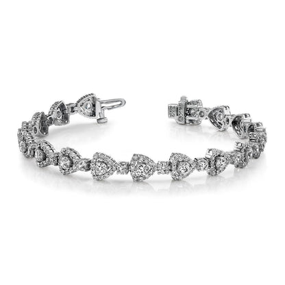 11.10 Carats Brilliant Cut Lab Grown Diamond Triangular Link Bracelet White Gold