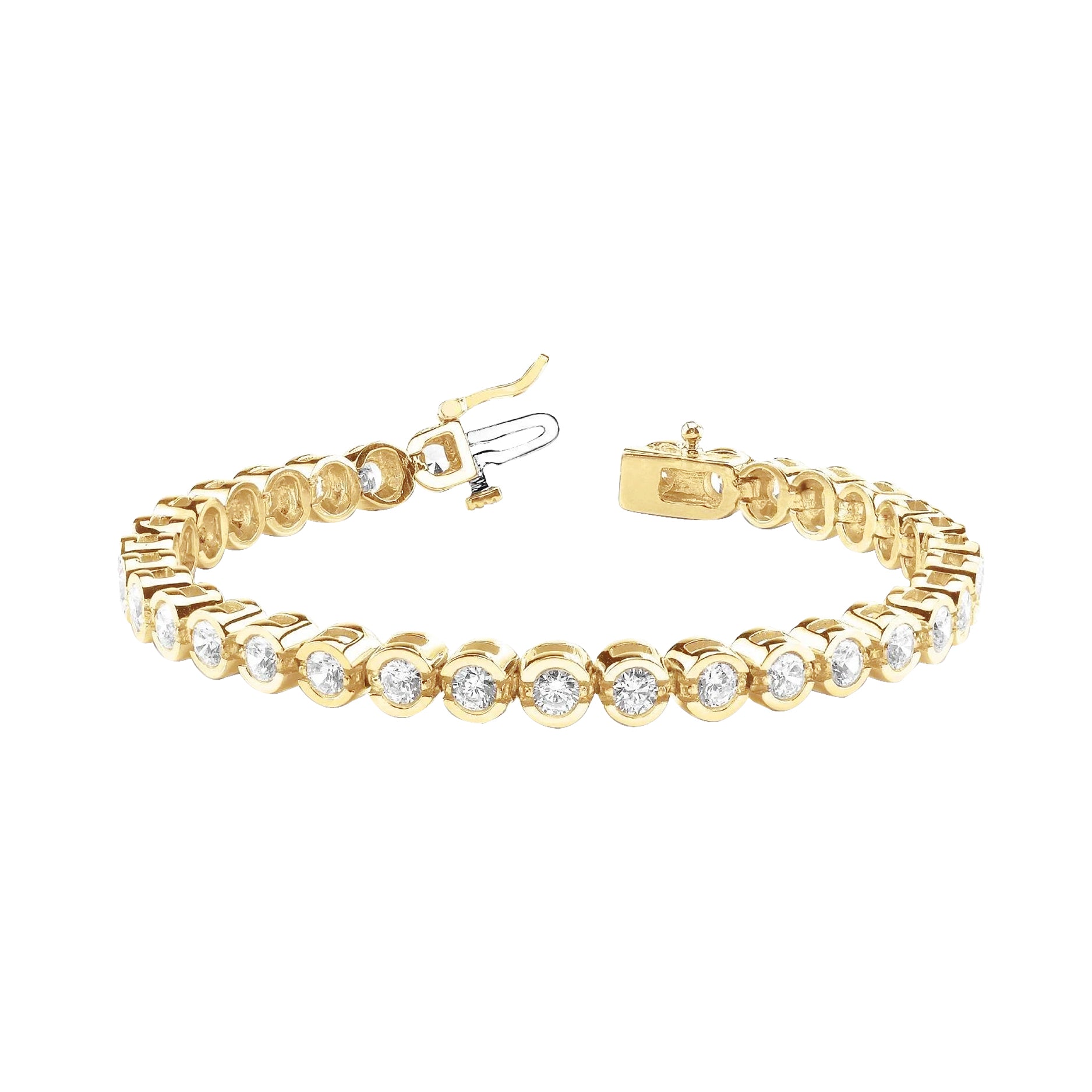 11.20 Carats Round Cut Lab Grown Diamond Tennis Bracelet Yellow Gold 10K