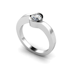 1 Carat Round Cut Diamond Engagement Ring 14K Gold White