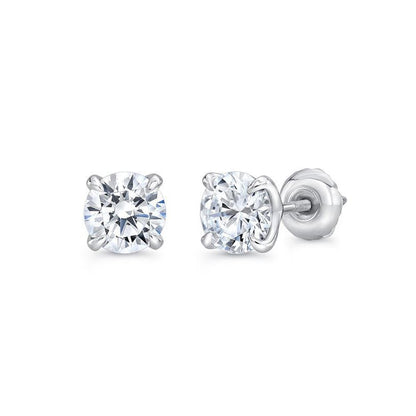  Women Jewelry Sparkling Unique Stud Earrings White Gold Diamond 