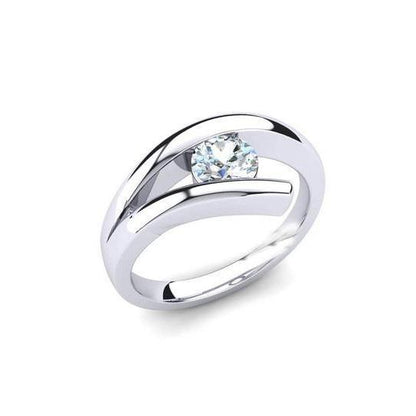 natural round diamond 1ct ring front view