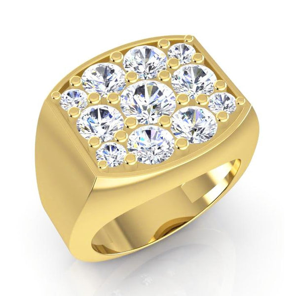  Round Diamonds Men’s Engagement Ring Two Tone Gold 14K