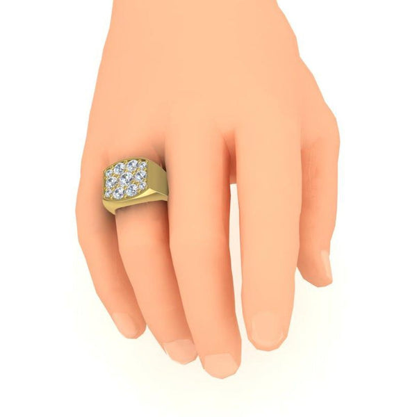 2.80 Carats Round Diamonds Men’s Engagement Ring Two Tone 14K