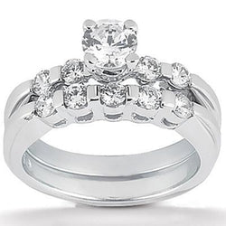 3 Carats Diamond Engagement Ring Set White Gold 14K