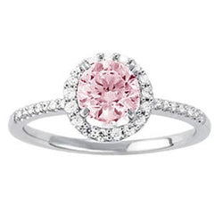 1.75 Carats Pink Sapphire & Natural Earth Mined Diamond Gemstone Engagement Ring