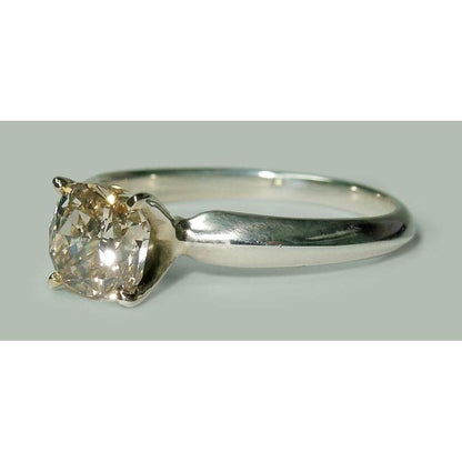  Fancy Style White Elegant Gold Diamond Solitaire RIng 