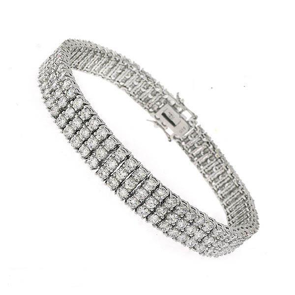 12 Carats Round 4 Prong Set Diamond Tennis Bracelet White Gold 14K Tennis Bracelet