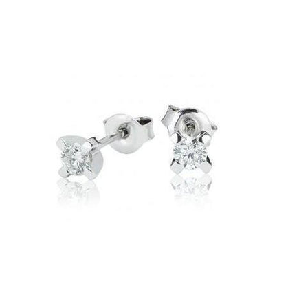   Natural Brilliant Engagement White Gold Diamond  Stud Earrings