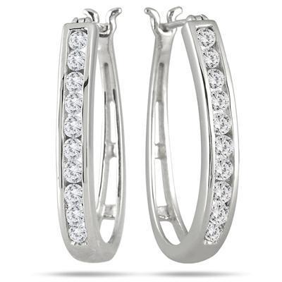 2 Ct Round Brilliant Cut Diamonds Women Hoop Earring Hoop Earrings
