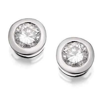   Natural Brilliant Engagement White Gold Diamond  Stud Earrings