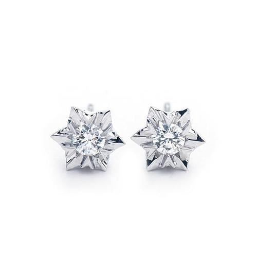 New Amazing  Round Diamond Stud Earring  White Gold New 