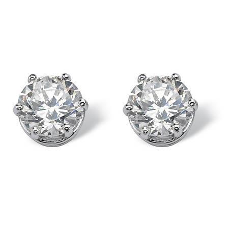 New Fancy Solitaire Prong Set Round Diamond Stud Earring