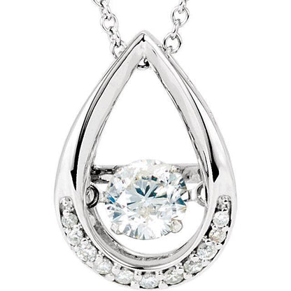 1/2 Ct Tw Natural Diamond 18" Necklace 14K White Gold Pendant