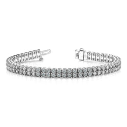 12.50 Carats Timeless Two Row Lab Grown Diamonds Tennis Bracelet White Gold