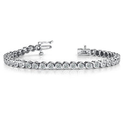 12.80 Ct Round Shape Lab Grown Diamond Tennis Bracelet 10K White Gold
