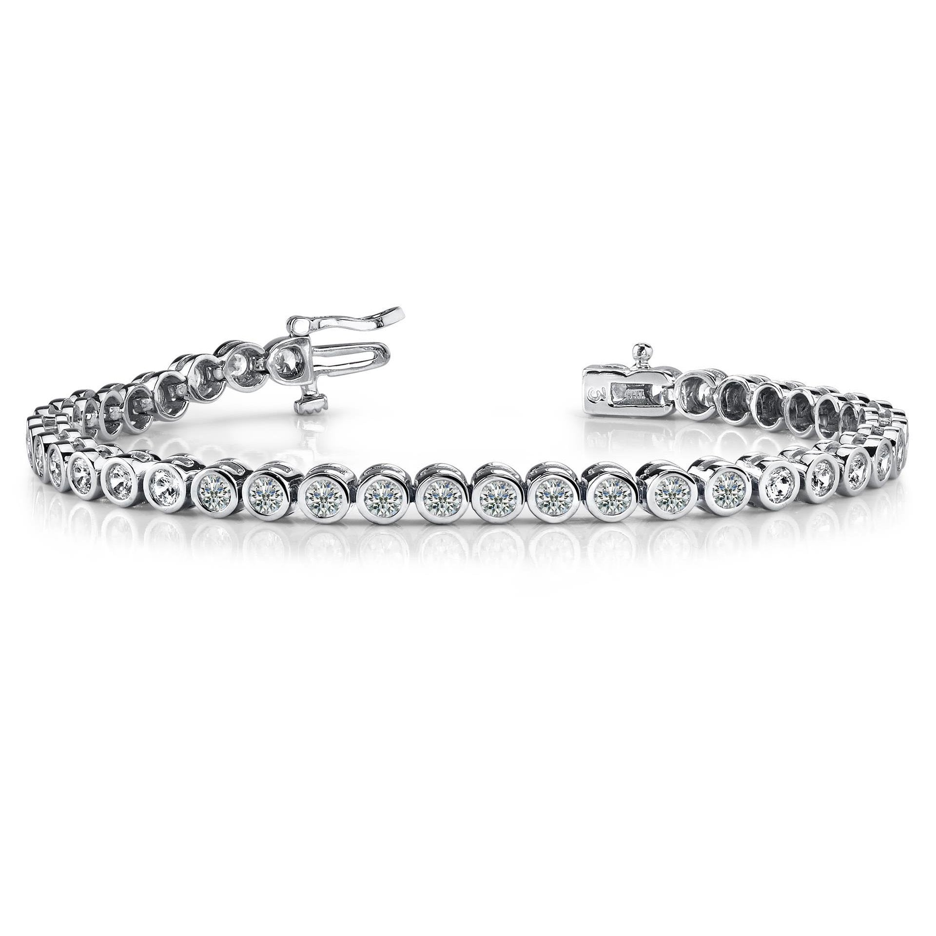12.80 Ct Round Shape Lab Grown Diamond Tennis Bracelet 10K White Gold