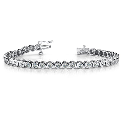 12.80 Ct Round Shape Lab Grown Diamond Tennis Bracelet 10K White Gold