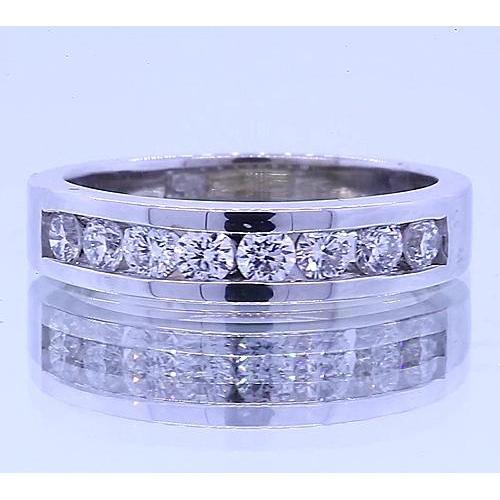 1.20 Carats Round Anniversary Band Diamonds White Gold 14K Vs1 F Band